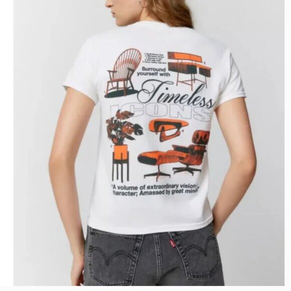 ⭐️ Timeless Icons Mid-Century Modern Furniture Hipster Boho Hippie Graphic Tee - Picture 1 of 3